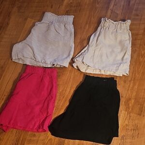 H&M Women's High Waist Shorts - Cream, Pink, Black